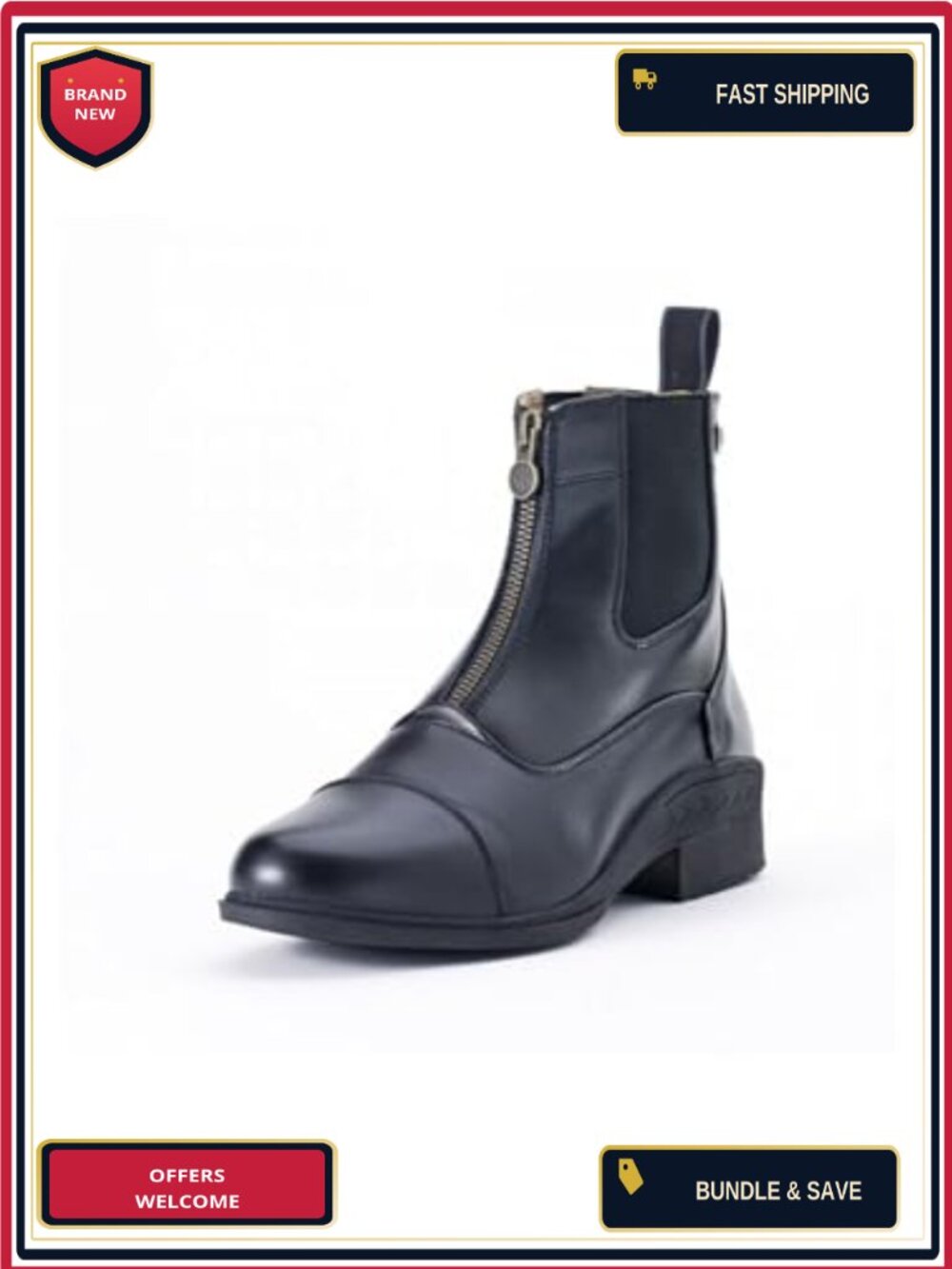 Equestrian Paddock Boots for Women Vega Leather Ankle Zip Riding Boots